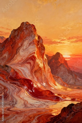 sunset in the mountains
