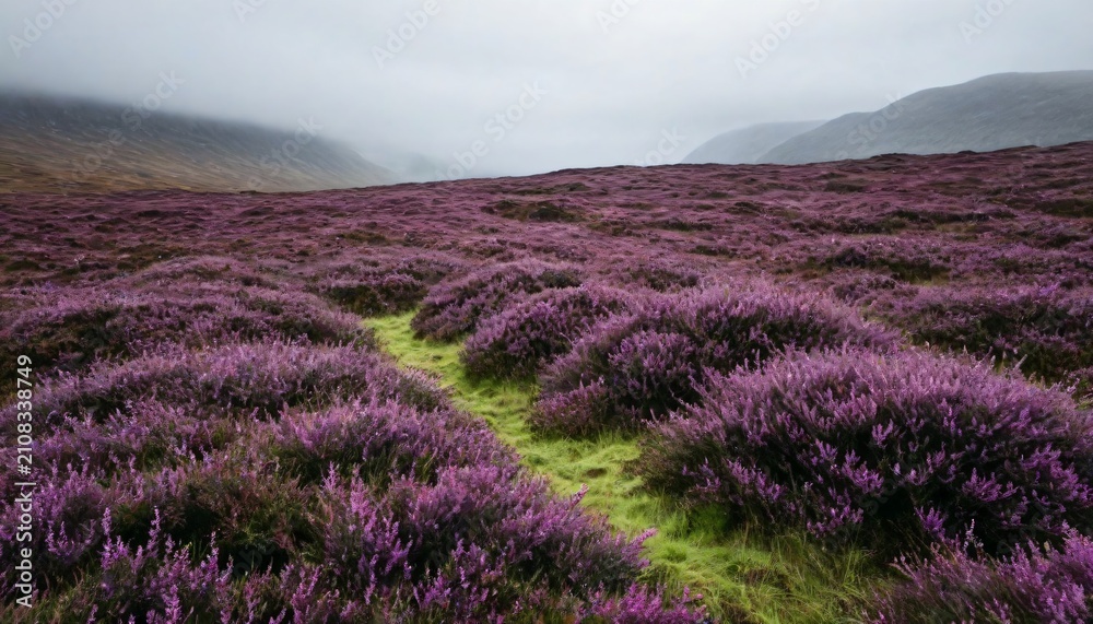 Obraz premium Heather Flowers In Scottish Highlands
