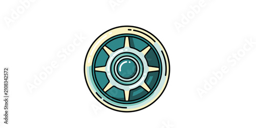 Retro car hubcap wheel detail for classic vehicle styling