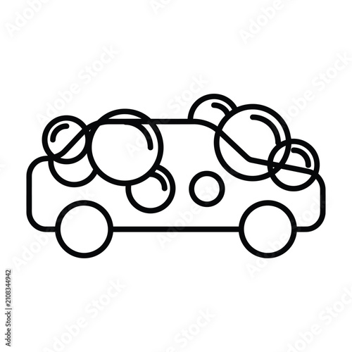 Car wash service icon vector illustration with cleaning automotive maintenance transport detailing transportation sanitation professional