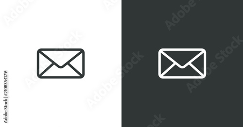 Foto Envelope icon with flap two tone line style on contrasting fields