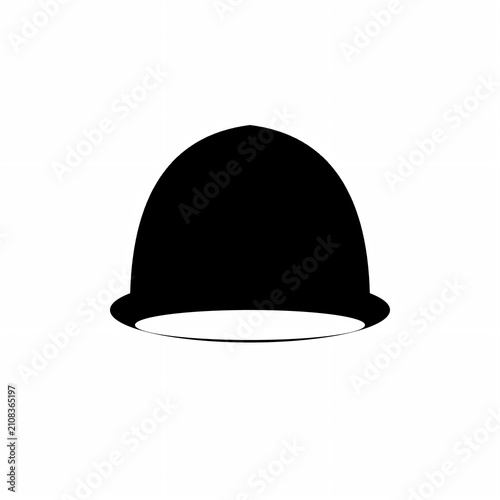 Minimalist black hat silhouette, classic headwear icon on white background, simple fashion apparel accessory graphic for logo design
