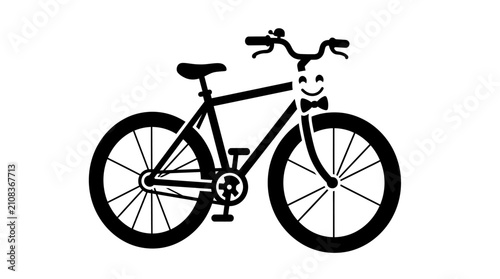 Foto Black bicycle with white background.