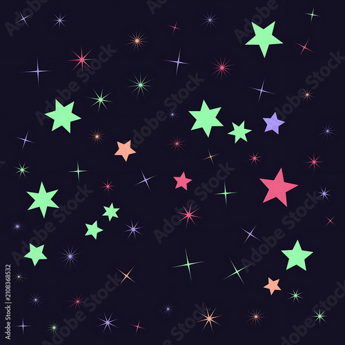 Colorful Stars and Sparkles on Transparent Background for Creative Designs transparent background