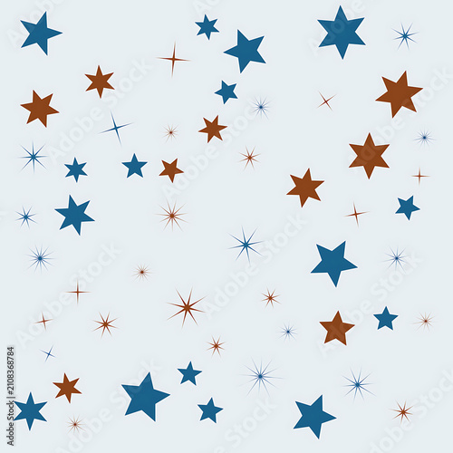 Colorful geometric stars and sparkles scattered on transparent background design transparent background