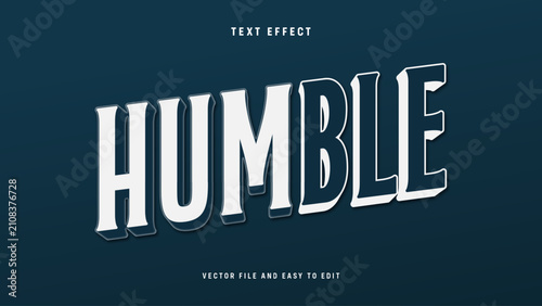 Schilderij op canvas Vintage Humble 3D Text Effect with Classic Serif Typography Vector Template