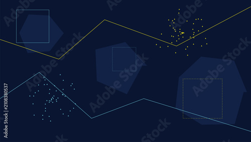 Cyan Angular Memphis Dark Low Poly Background