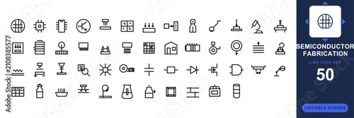 Photos Semiconductor Fabrication icon set