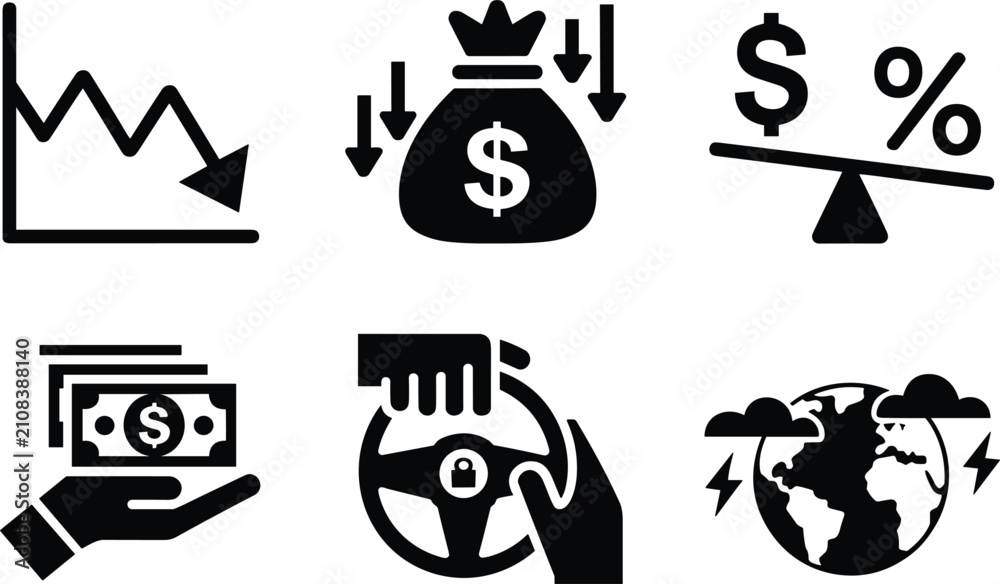 Fototapeta premium Financial illustrating decline, money