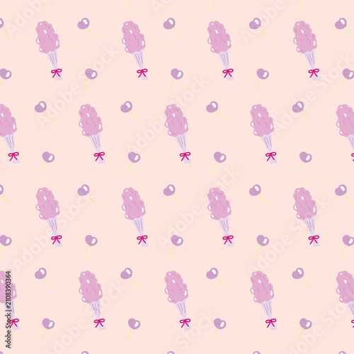 Cute Cotton Candy Seamless Pattern