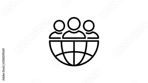 Organization group people, person, human, user animated icon for partnership, team, teamwork, collaboration, cooperation, partnership, co-worker, community. 4K video with alpha channel