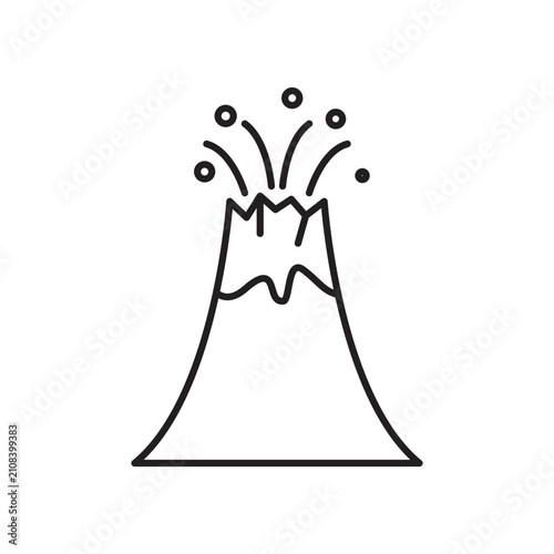 Volcano eruption icon isolated on white background