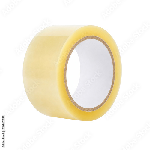 Clear adhesive tape roll for packaging and sealing boxes securely
