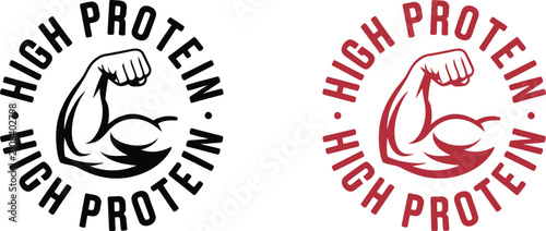 Fotografía High protein icon set, protein rich food symbols, nutrition, fitness, healthy di