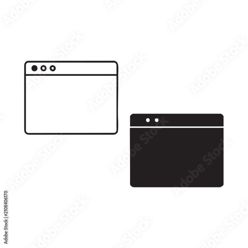 Browser window icons for web design and user interface.