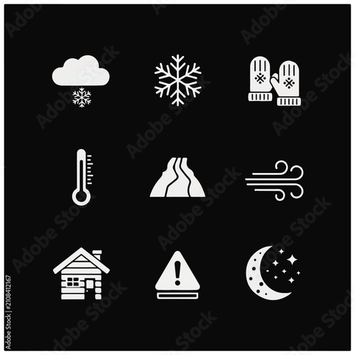 Weather forecast icons on black 1.