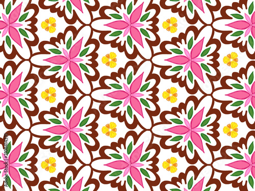 seamless colorful floral pattern elements designed for background, wallpaper, decorating, fabric, wrapping.