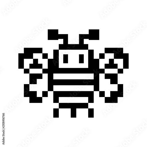 Pixel Art Bee Icon - Retro Style Insect Graphic