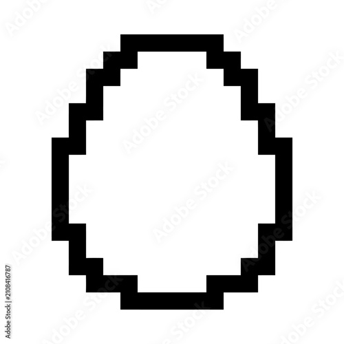 Pixel art egg icon, simple, retro, digital art, vector graphic, isolated on white