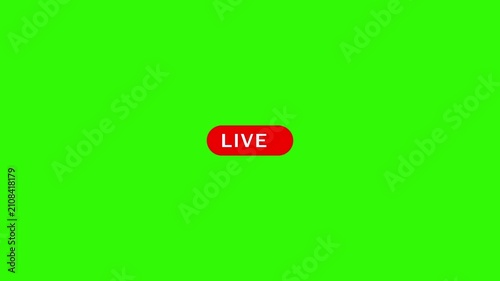 Animation live streaming icon. Red symbols and buttons of live streaming, broadcasting, online stream.