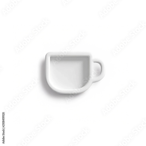 コーヒーカップの立体的なマーク