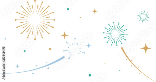 Festive fireworks display illustration for celebrations and holiday events