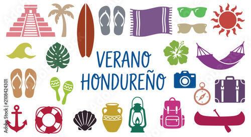 Foto Honduras summer travel silhouette icons
