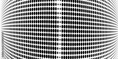 Canvastavla Black halftone dot wave pattern