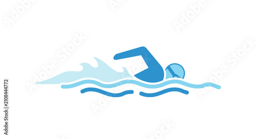 Fotografi Swimmer in water doing freestyle stroke.
