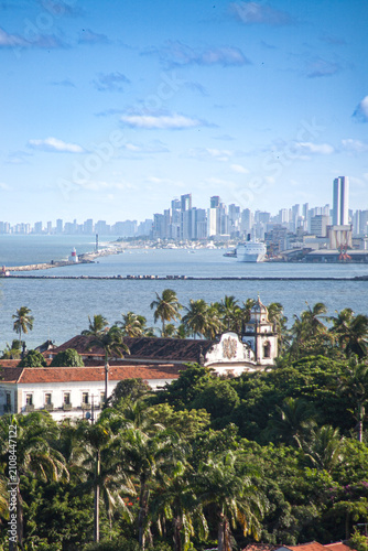 Obraz na plátně Vista panorâmica de Olinda com Recife ao fundo, Pernambuco, Brasil