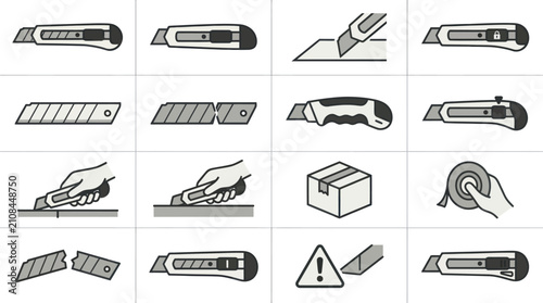 Foto Utility knife blades and tools.