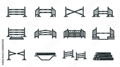 Canvas Print Various Fence Gates and Barriers.
