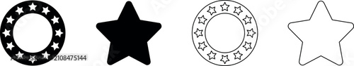 Foto Collection of star icons and emblems in various styles and formats