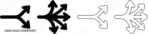 Cuadro en lienzo Multiple branching arrows indicating different directions and choices