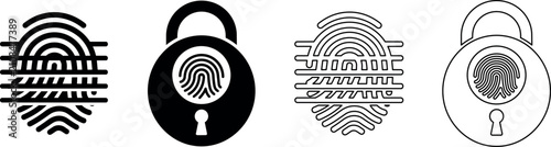 Fingerprint lock icons representing biometric security and access control