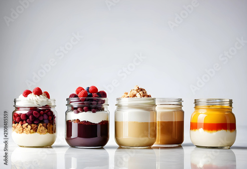 Collage of five layered des...