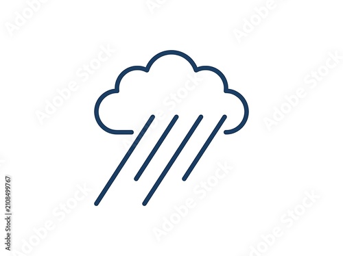 Rain cloud weather icon linear style design with meteorology forecast precipitation