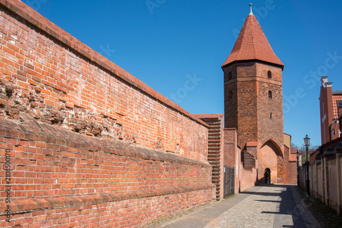 Ivy Tower (Baszta Bluszczowa), medieval defensive walls, Basztowa Street. Lębork, Poland.