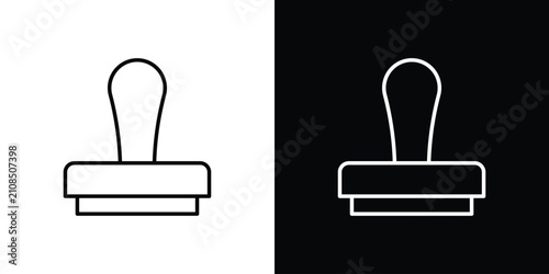 Cuadro en lienzo Stamp icon line logos series