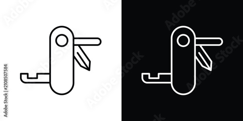 Konstfotografi Swiss Knife icon line logos series