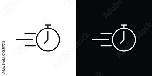 Bild auf Leinwand Time fast icon line logos series
