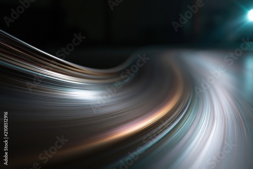 Blurred Light Trails in a Dark Tunnel