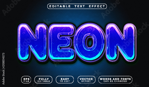  Neon Glow Luminous Fluorescent Electric Radiant Colorful Typography Lettering Alphabet Graphic Vector Fully Editable Smart Object Text Effect