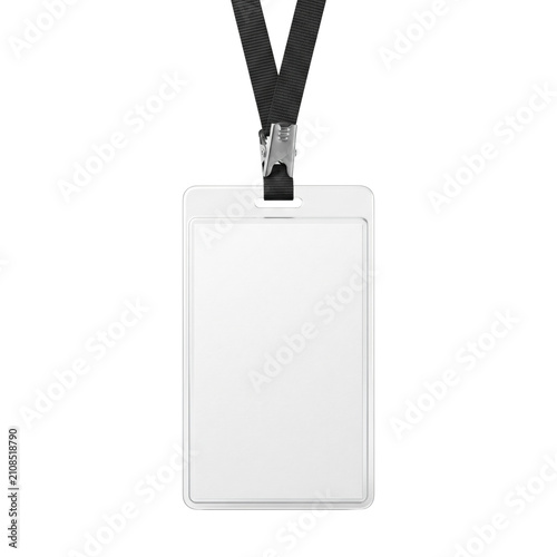 Cuadro en lienzo Blank identification name badge lanyard card mockup
