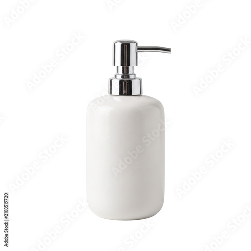 Obraz na płótnie Blank white ceramic soap dispenser bottle mockup