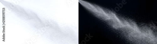 Bild auf Leinwand Spray realistic diagonal fine mist particle stream with PNG, Transparent and Bla