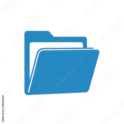 Blue folder icon for digital file management and storage
