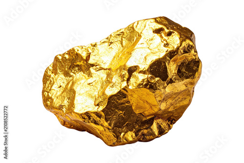 Bild auf Leinwand A raw, unrefined gold nugget shimmering with rich color