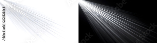 фотографія White light beam streaks shining diagonally with sharp linear rays creating a sp