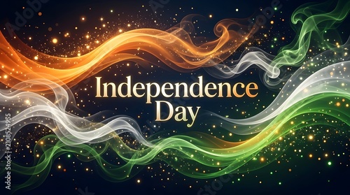 India independence day celebration vibrant smoke art with national flag colors